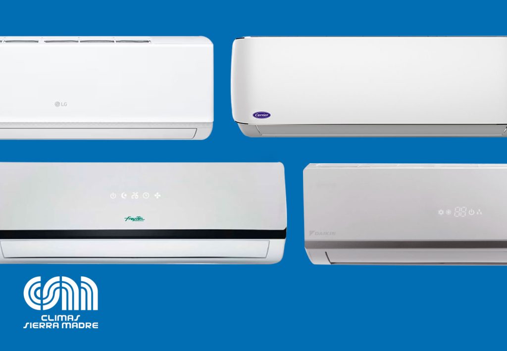 Modelos de minisplits LG, Carrier, Freyven y Daikin están disponibles en Climas Sierra Madre.
