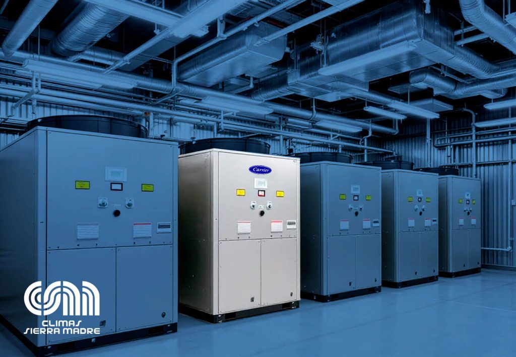 Chillers instalados de la marca Carrier.